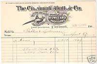 1906 Invoice Cincinnati Abattoir Co.Cincinnati,Oh. Meat  