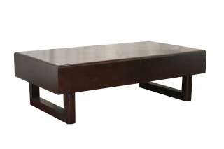 Ginnie contemporary WooD coffee TABLE w/ storage brown  