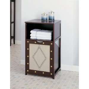  Neu Home 53588W 1 Brown Faux Leather Hamper with Cubby 