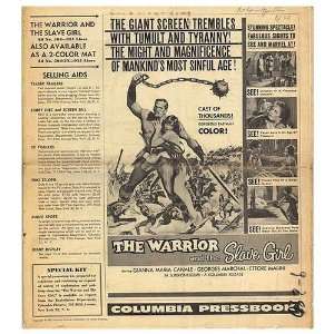  Warrior And The Slave Girl Original Movie Poster, 14 x 16 