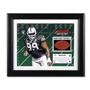 Warren Sapp Oakland Raiders Photograph with Game Used Football  