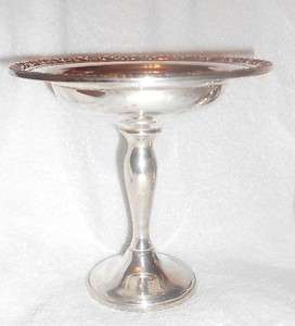 ANTIQUE NEWPORT STERLING SILVER WEIGHTED TALL COMPOTE COMPORT DISH 