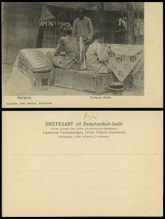 Indonesia BATAVIA Old Postcard Toekang Batik LACE MAKER  