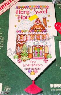 Dimensions HOME SWEETNESS BANNERS Gingerbread Counted Cross Stitch 