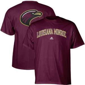 adidas Louisiana Monroe Warhawks Ash Collegiate Football T shirt 