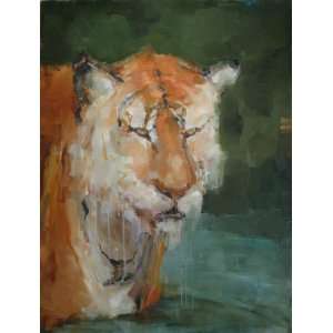  Tiger in Water, Original Painting, Home Decor Artwork 