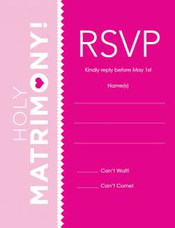 FUNKY WEDDING INVITATIONS AND RSVP WITH ENVELOPES  