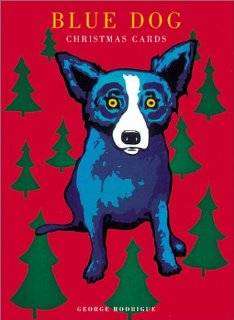Wrap Me Up for Christmas Blue Dog Christmas Cards (15 Cards)