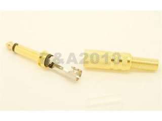35mm male 1/4 Mono plug audio cable connectors Gold  
