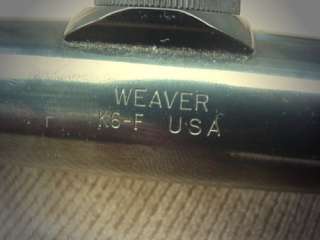 Vintage Weaver K6F USA Made Rifle Scope K6 VGC NR  