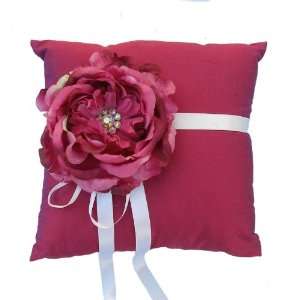  Raspberry Silk Ring Pillow   Ring Bearer Pillow