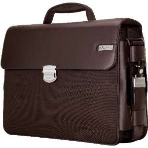 Kl1005 Parma Dark Brown Leather / Twill Nylon Briefcase 