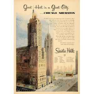  1952 Ad Chicago Sheraton Towering Hotel Plaza Copley 