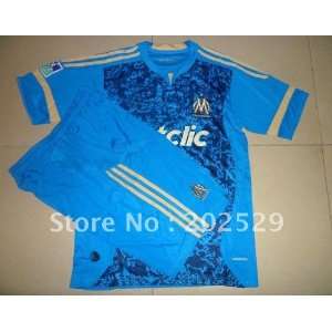   club team marseille blue soccer uniforms.soccer shirts soccer jerseys