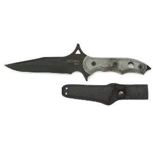 Ontario Abaniko 7 w/ 6.5 1095 Steel Blade, Black Linen Micarta Handle 