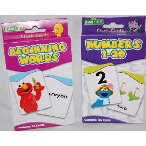  Set of 2 Sesame Street Baby Flash Cards Beginning Words 