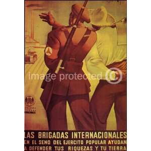  Las Brigadas Internacionales Vintage Spanish War CANVAS 