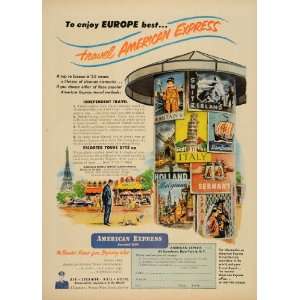  1952 Ad American Express Travel Kiosk Information Booth 