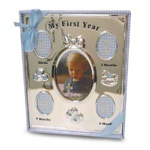  Baby Essentials First Year Frame Silver and Blue Baby