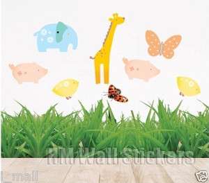 BUTTERFLIES & CUTE ANIMALS Kids Wall sticker for Kids/Nursery, 11 wall 