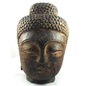  Stone Buddha Head Statue 6 Inches Tall