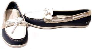 Sperry Top Sider Womens Navy/White Platin or Platinum Montauk Leather 