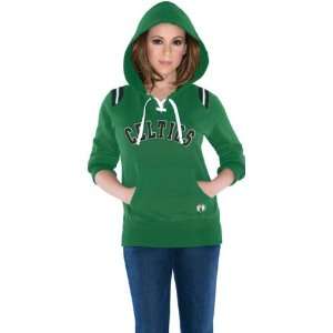  Boston Celtics Womens Touch Laced Up Fleece Hooded Sweatshirt 