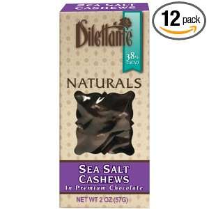 Sea Salt Cashews in Premium Chocolate   All Natural Candy   2oz Box 