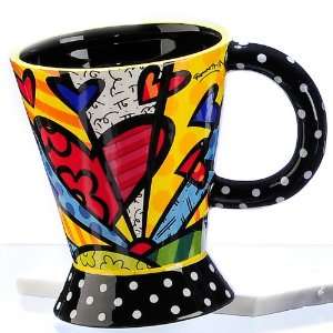  Romero Britto Mug Footed Hearts Ceramic