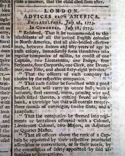  Creation George III of England REVOLUTIONARY WAR Newspaper **  