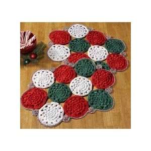  Herrschners Christmas Circles Place Mats Crochet Yarn Kit 