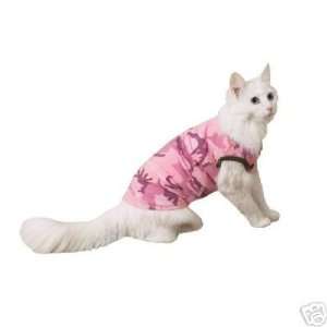  Savvy Tabby Kitty Cat Camo Tank Top Shirt PINK MEDIUM 