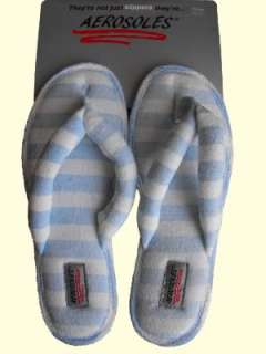 Aerosoles S Blue Stripes Slippers Sandals Thong New  