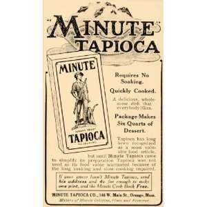  1909 Ad Minute Tapioca Dessert Orange Massachusetts 