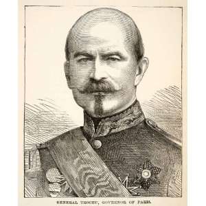  1871 Wood Engraving French General Louis Jules Trochu 