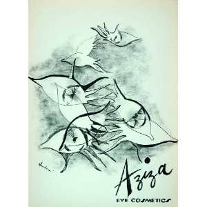  1953 Lithograph Claudine M Sussman Anamorphic Art Aziza 