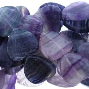 Flourite  Heart Puffy   20mm Diameter, No Grade   Sold by 12 Inch 