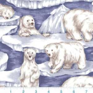  45 Wide Polar Bear Life Fabric By The Yard Arts, Crafts 