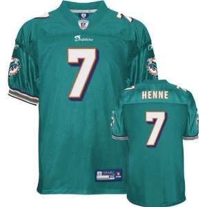 Chad Henne Jersey Reebok Authentic Aqua #7 Miami Dolphins Jersey 