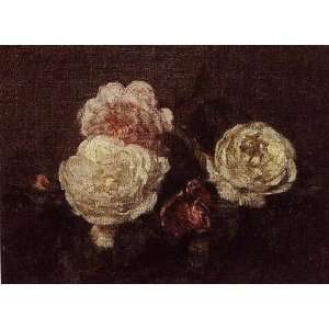 Oil Painting Flowers Roses Henri Fantin Latour Hand Painted Art 