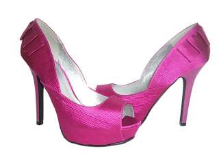 New Berry Peep Toe Platform Satin Dress shoes Pumps  