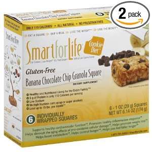 Smart for Life Diet Granola Square, Banana Chocolate Chip, 6.14 Ounce 