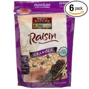 Back To Nature Raisin Granola, 13.5 Ounce Pouches (Pack of 6)  