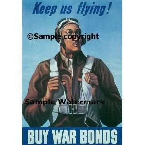   African American Pilot War Military 20 X 30 Image Size Vintage