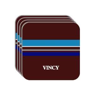 Personal Name Gift   VINCY Set of 4 Mini Mousepad Coasters (blue 