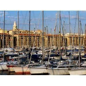Sail Boats on Vieux Port (Old Harbour), Marseille, France Photographic 