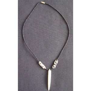 com Traditional African Necklace Bone Look with Black and White Beads 