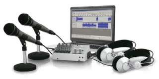 Pro PM 22 Podcast Kit W/2 HP 20 Headphones/2 Mic Stands/6CH Mixer/2 