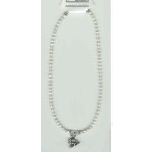 Georgia Tech Necklace Pearl with Pewter Yellow Jacket  