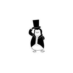   Top Hat Penguin Wood Mounted Rubber Stamp (C1075) Arts, Crafts